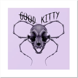 G̶o̶o̶d̶ Kitty Skull Black Text Purple Posters and Art